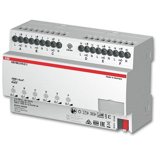 Busch-Jaeger UNIV-DIMMAKTOR 6X 210W / BUSCH UD/S6.210.2.1 2CKA006197A0049