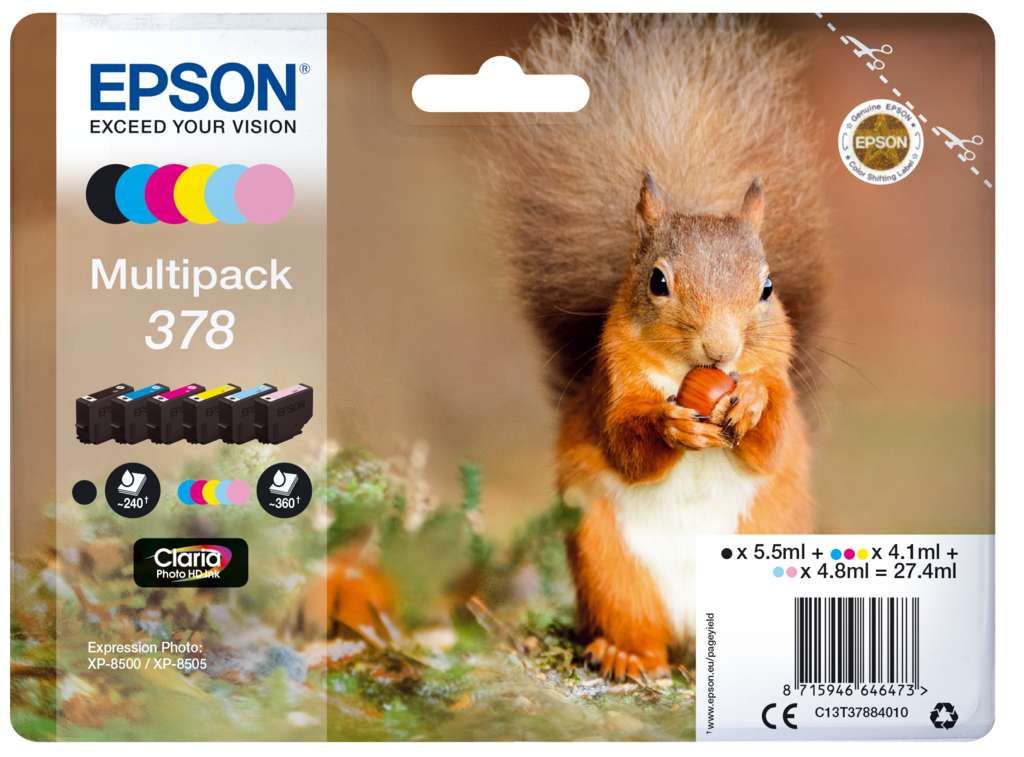 Epson 378 Tinte Eichhörnchen Multi, XL, 6 Farben