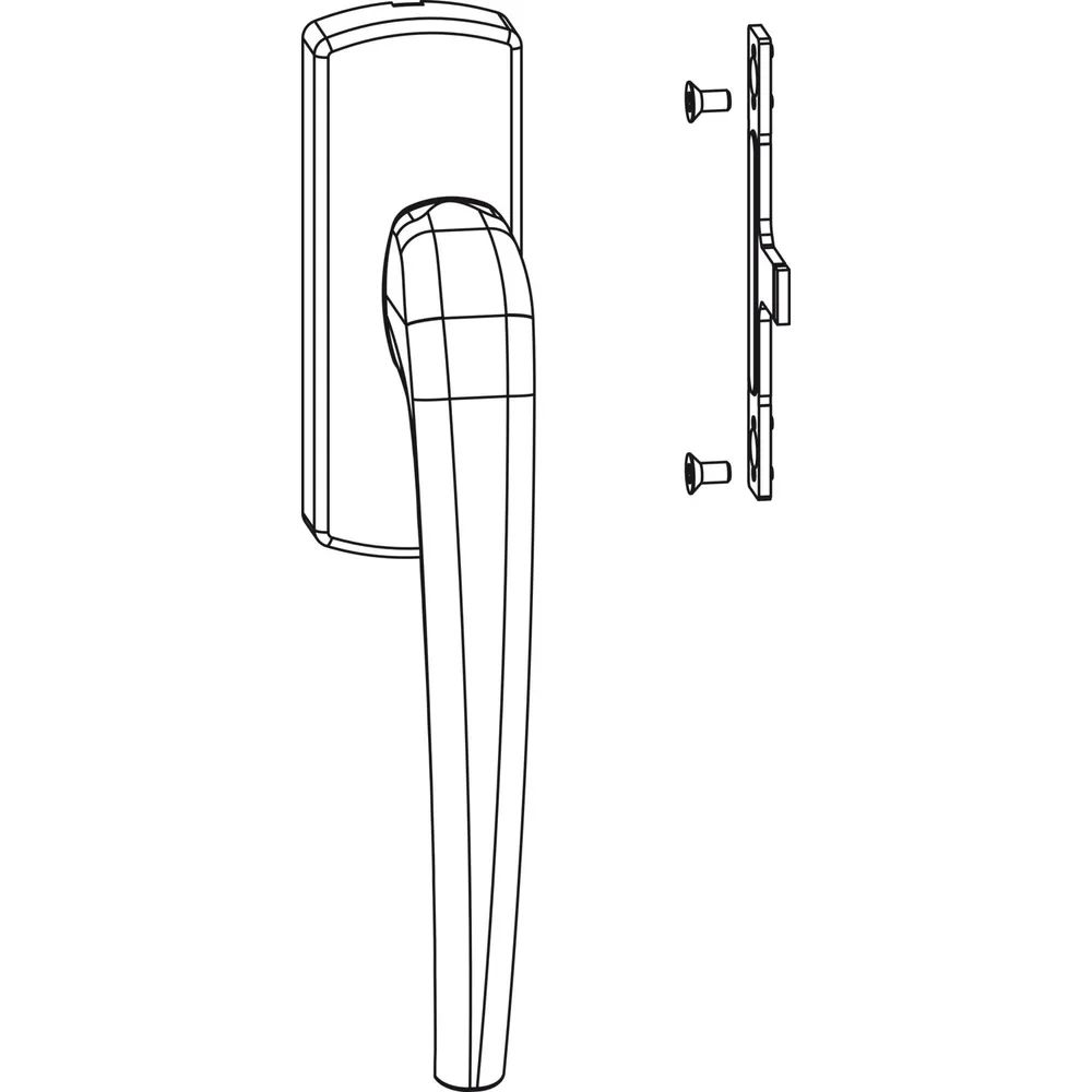 MACO SKB-Z Drehgriff für Aufsatzgetriebe, links, Aluminium weiß beschichtet