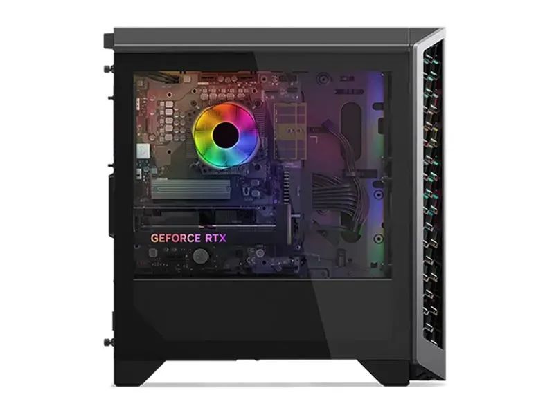 Lenovo LOQ 26ADR10 91DF - Tower - Ryzen 7 8745HX / 3.6 GHz - RAM 16 GB - SSD 1 TB - NVMe - GeForce RTX 5070 - 1GbE, Bluetooth 5.2, Wi-Fi 6 - WLAN: 802.11a/b/g/n/ac/ax, Bluetooth 5.2 - Win 11 Home - Monitor: keiner - luna grau (vorderer Rahmen)