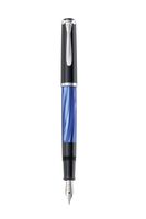 Pelikan M205 - Schwarz - Blau - Marmorfarbe - Silber - Integriertes Befüllsystem - Harz - Kursiv nib - Edelstahl - Medium