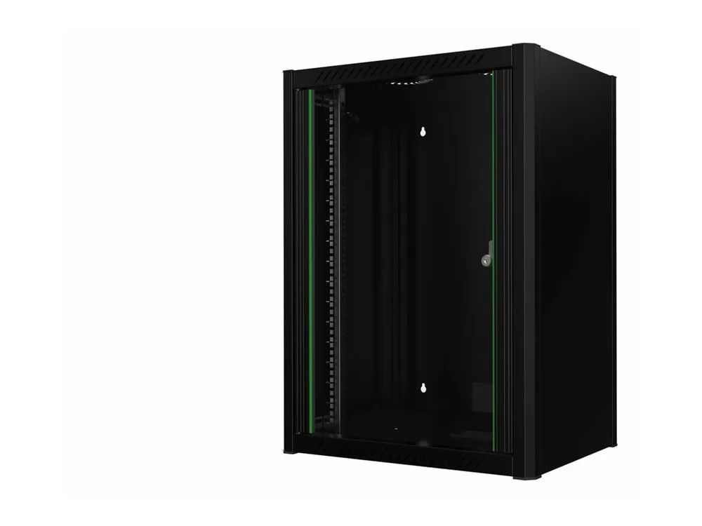 Lanview Schrank Netzwerkschrank - 60 x 45 - geeignet für Wandmontage - Schwarz, RAL 9005 - 16U - 48.3 cm (19")