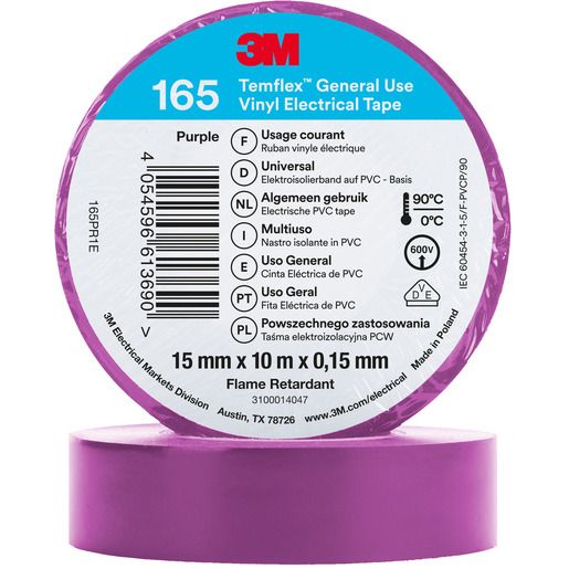 3M PVC-ISOLIERBAND 15MM X 10M VI / TEMFLEX 165 7100184729
