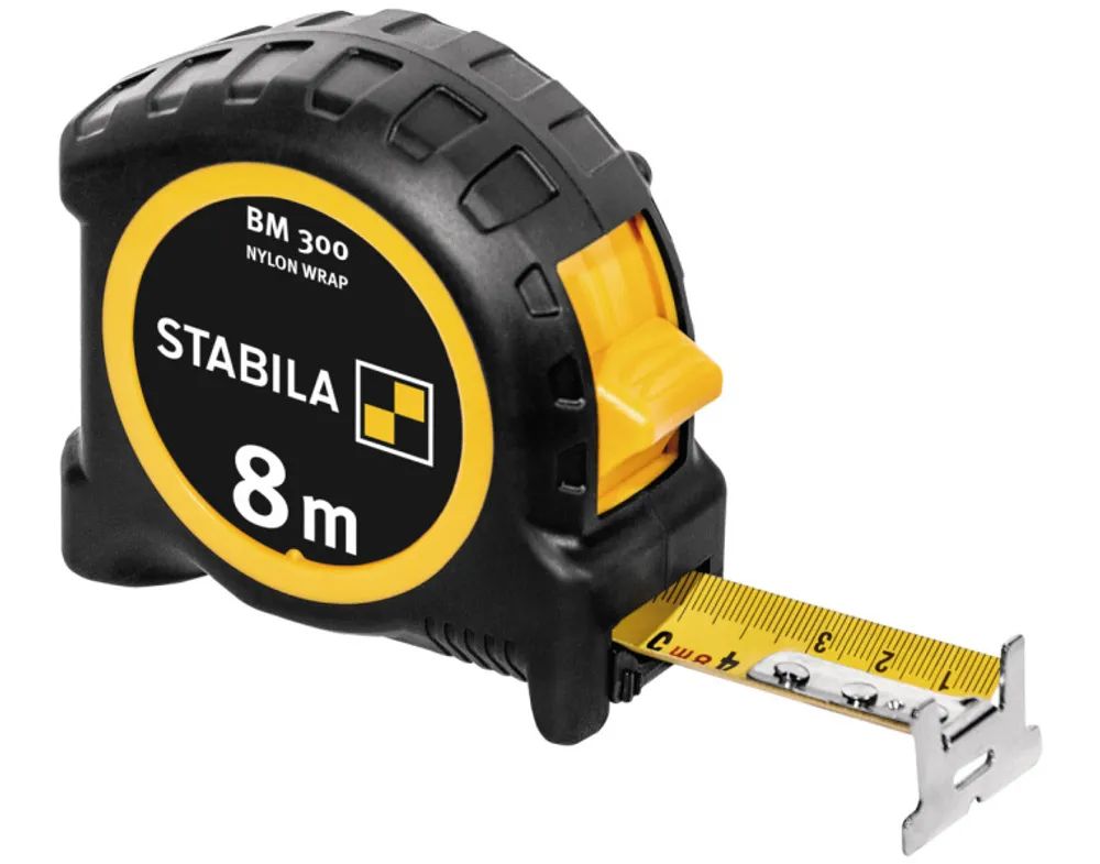 STABILA Taschenbandmaß BM 300, 8 m, metrische Skala