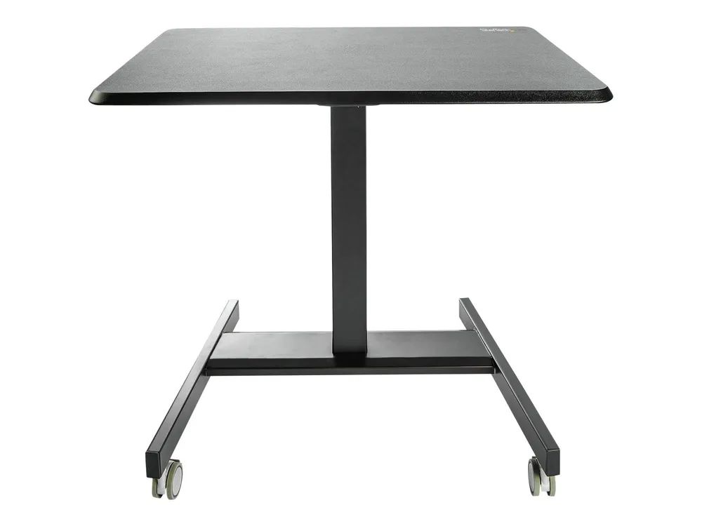 StarTech.com Höhenverstellbarer Schreibtisch - Sit Stand Workstation - Ergonomischer Stehpult mit Rollen - One-Touch-Lift für Lehrer/Schüler (STSCART2)