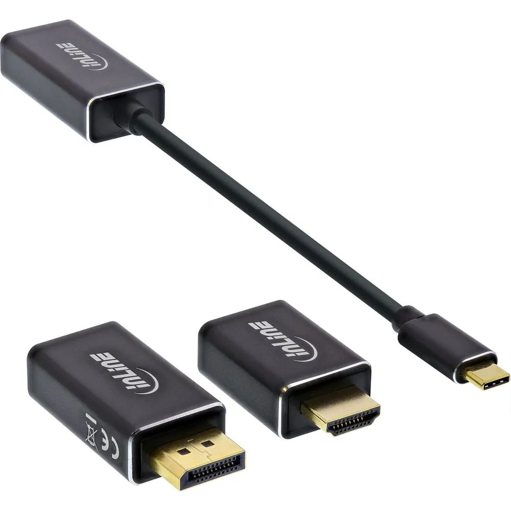 InLine USB Display Konverter Set 6-in-1 - 4K/60Hz schwarz