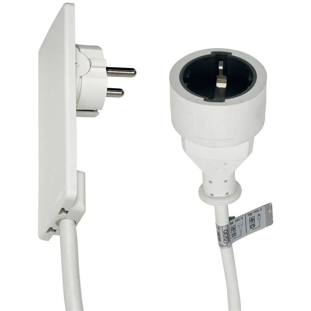 EVOline Plug-Verlängerung mit Schukokupplung, Kunststoff weiß