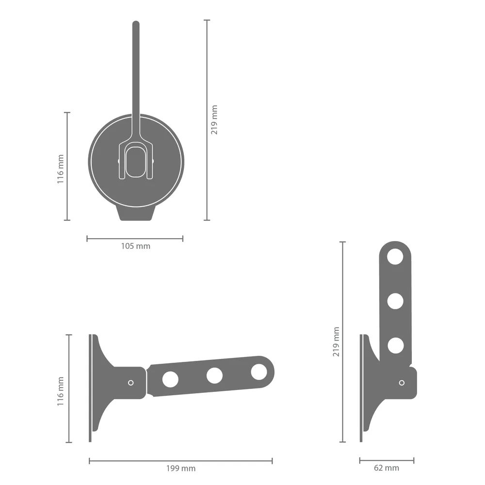 Brabantia Kleiderhaken mit Saugnapf - Black