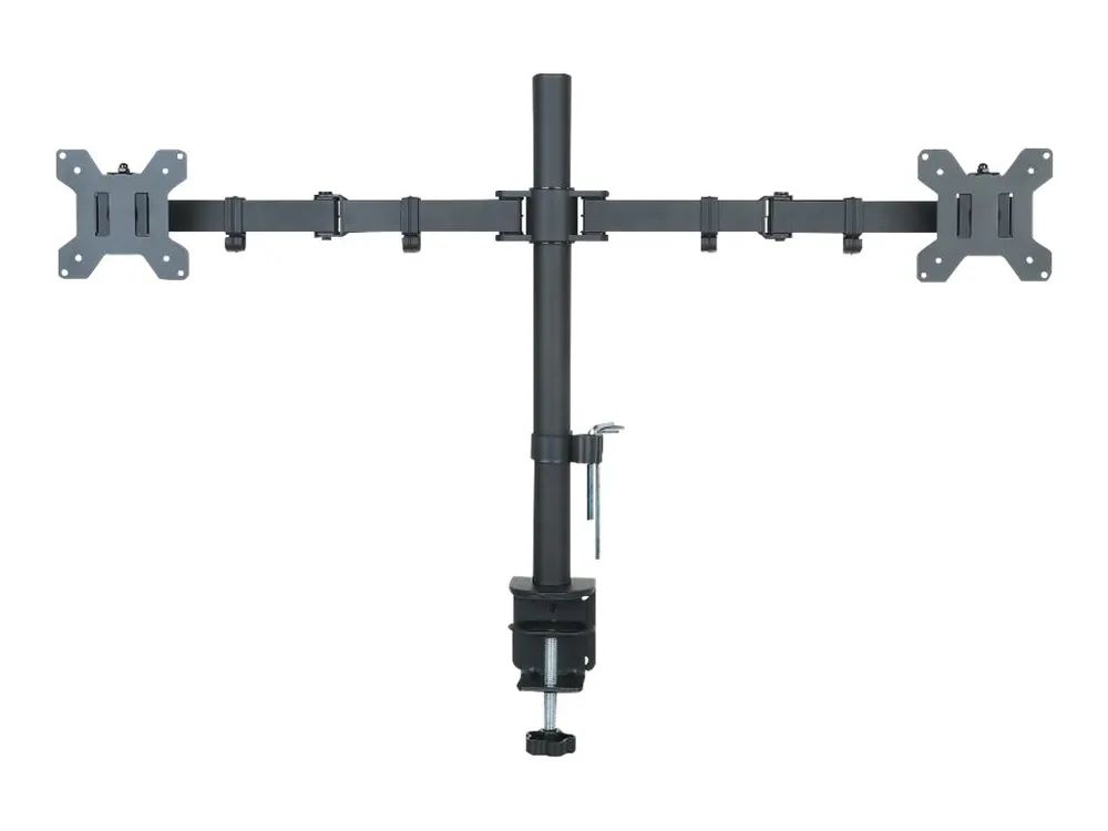 Techly Aufstellung - für 2 LCD-Displays - Schwarz - Bildschirmgröße: 33-68.6 cm (13"-27")