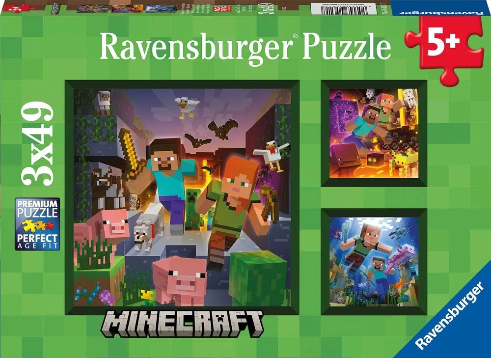 Ravensburger Verlag GmbH Pz. Minecraft Biomes 3 X 49 T.