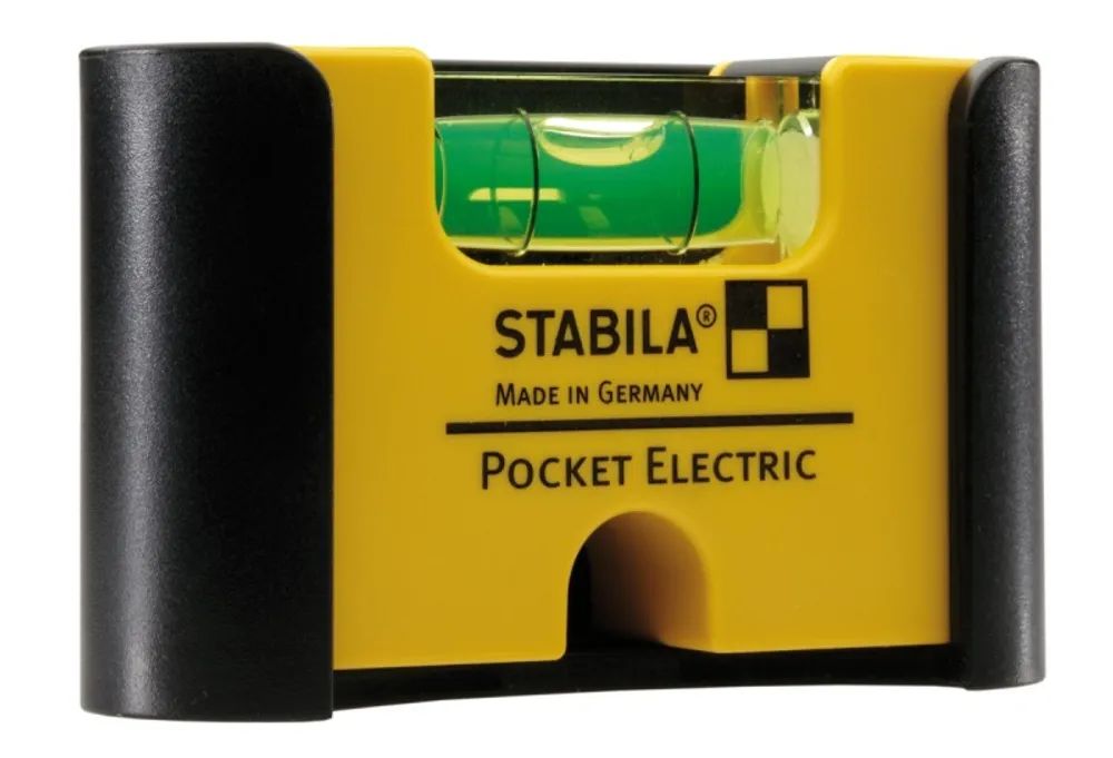 STABILA Wasserwaage Pocket Electric, 7 cm, mit Gürtel-Clip