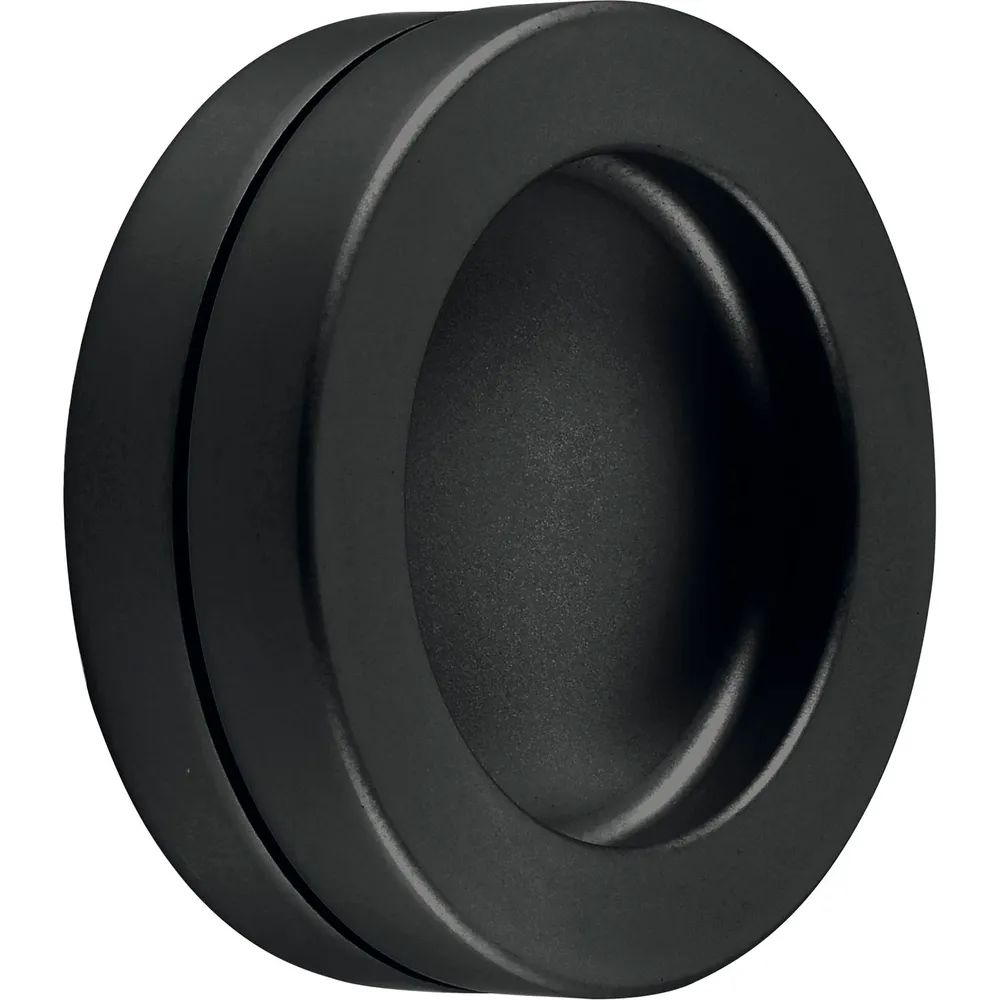 KWS Schiebetürmuschelpaar selbstklebend, Ø 65mm, Aluminium schwarz matt