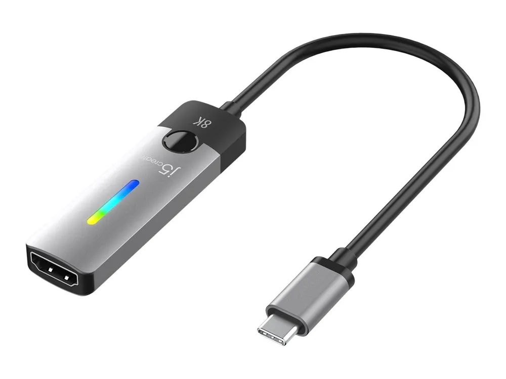 j5create JCA157 - Videoadapter - 24 pin USB-C männlich zu HDMI weiblich - Weltraum grau/schwarz - unterstützt 8K UHD (7680 x 4320)