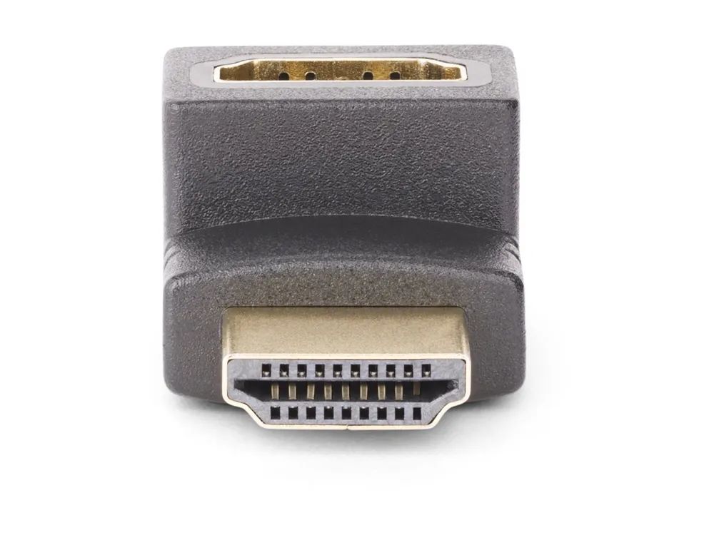 StarTech.com Down Angle HDMI 2.0 Adapter, 90-Degree HDMI Port Saver, M/F