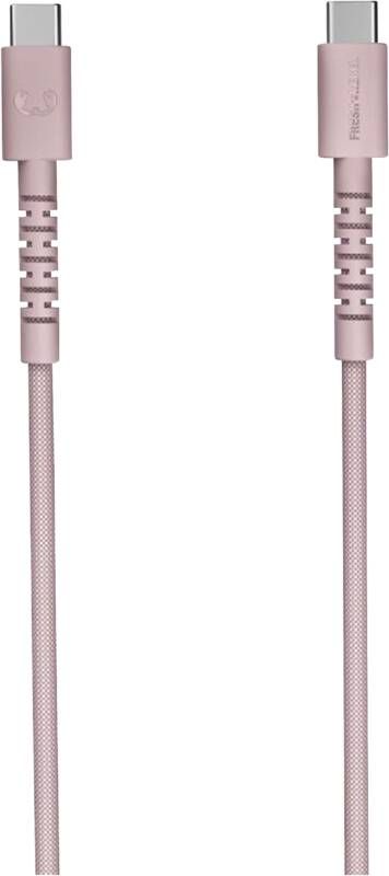 Fresh 'n Rebel USB-C zu USB-C silikon geflochtenes Kabel "FlexWave" 2m, 100W Pastel Pink