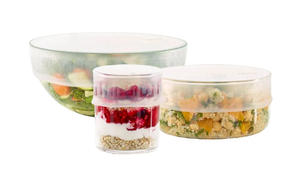 Lékué Silikondeckel, 3er-Set - Transparent