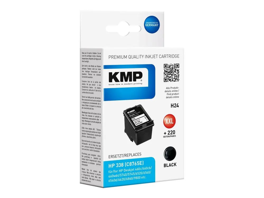 KMP H24 - 18 ml - Größe XXL - Schwarz - kompatibel - Tintenpatrone (Alternative zu: HP 338, HP C8765EE)