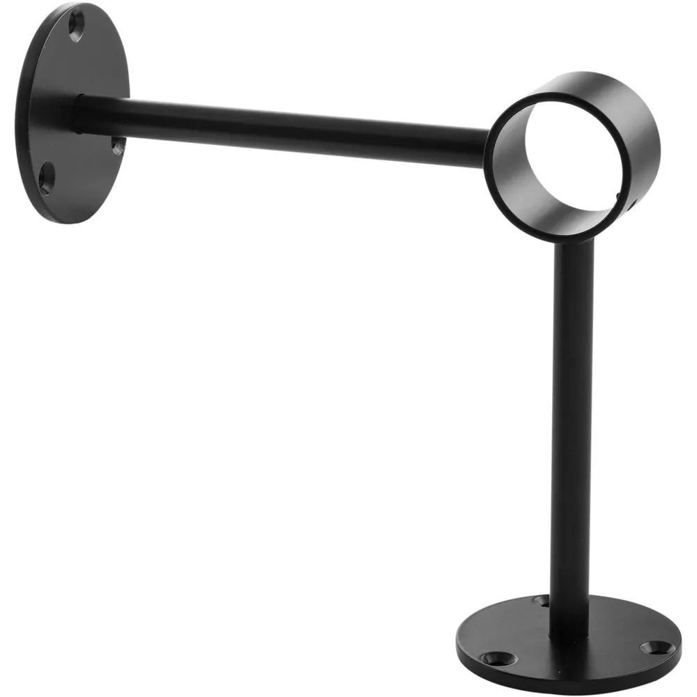 Pohl Bar-Reling Boden-Wandstütze Wien für Rohr-ø 38 mm, Stahl Schwarz