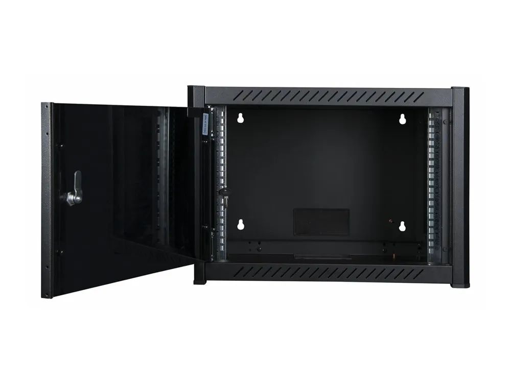 Lanview by Logon - Schrank Netzwerkschrank - 60 x 56 - geeignet für Wandmontage - Schwarz, RAL 9005 - 6U - 48.3 cm (19")