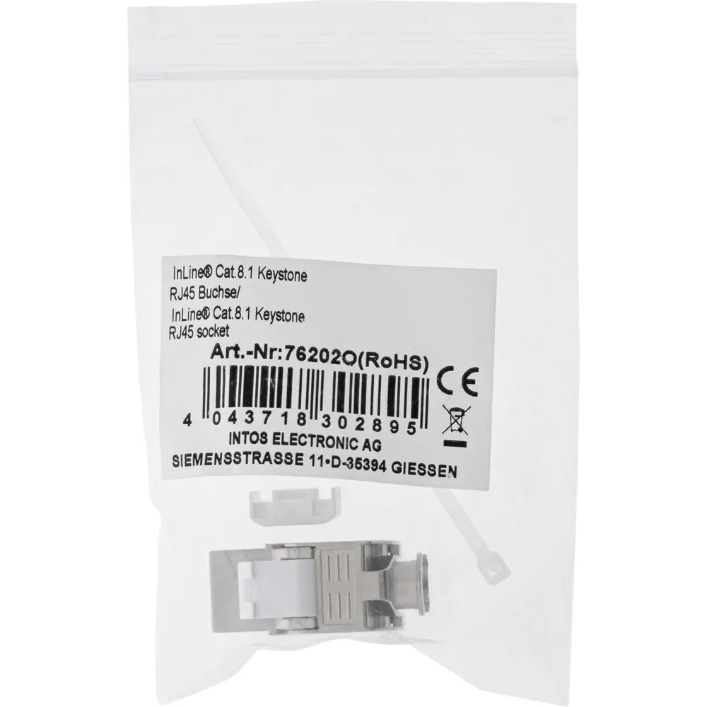 InLine Keystone RJ45 Buchse - SNAP-In - Cat.8.1 - schmale Ausführung