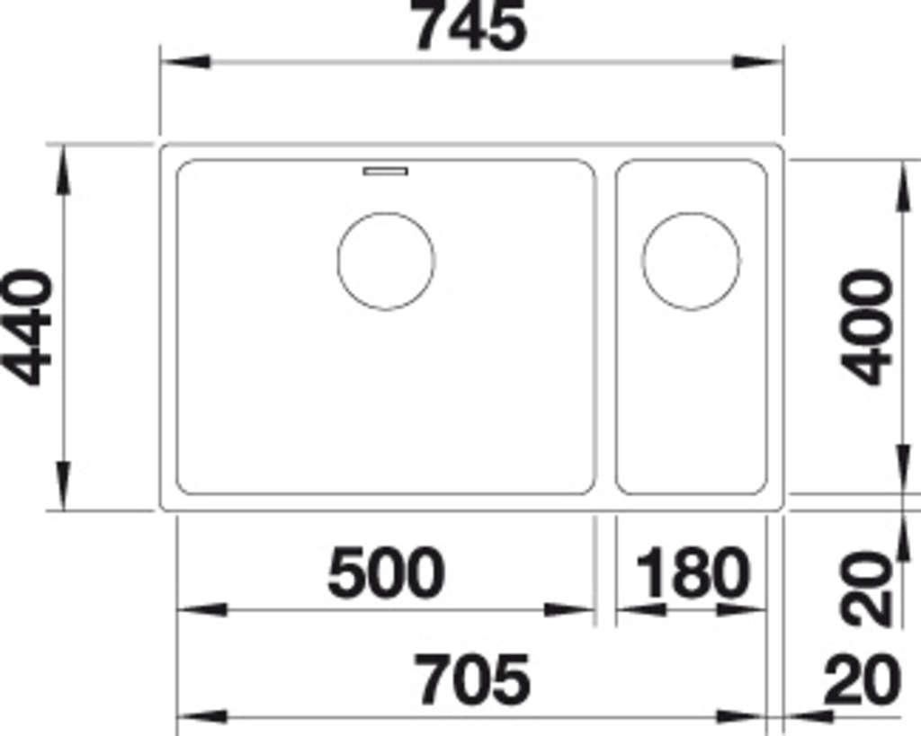 Blanco Andano 500/180-U Edelstahl Seidenglanz Unte