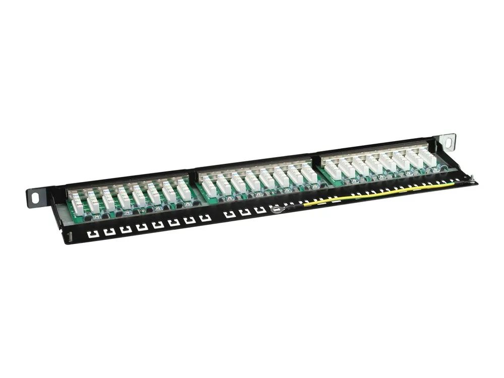 InLine Patchfeld Cat.6 - 24-fach - 48,26cm (19") - 0.5HE - schwarz RAL9005