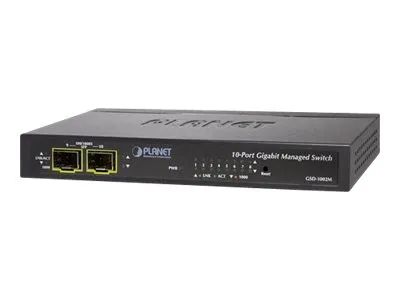 Planet GSD-1002M - Switch - managed - 8 x 10/100/1000 + 2 x Fast Ethernet/Gigabit SFP
