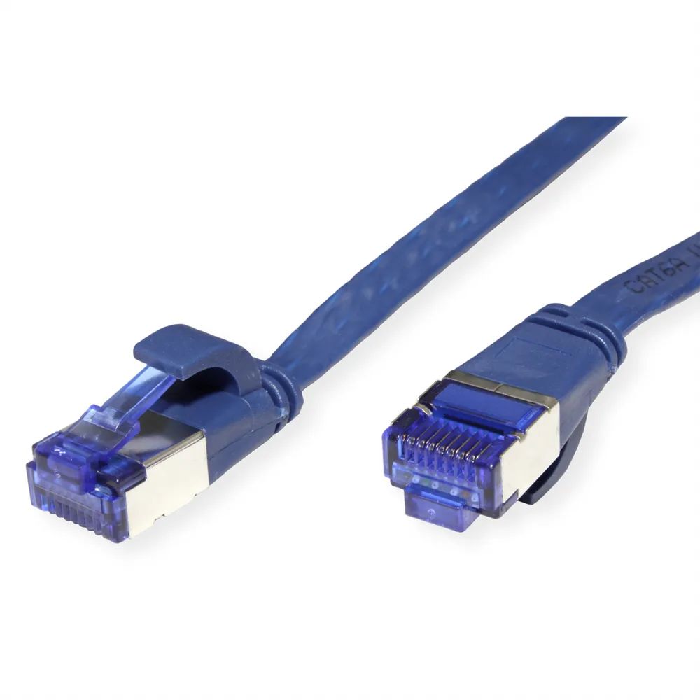 VALUE Patchkabel Cat.6A (Class EA) FTP, extra-flach, blau, 1 m