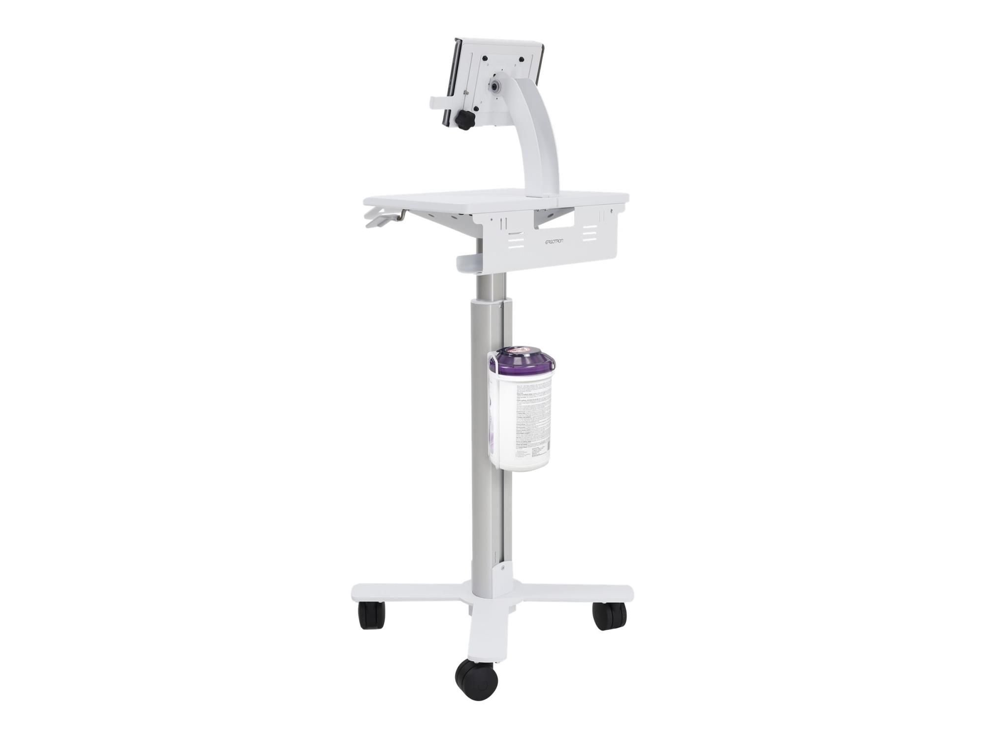 Ergotron Tablet Cart, SV10 - Wagen - für Tablet / Tastatur - medizinisch - Metall - weiß, Aluminium - Bildschirmgröße: bis zu 30,5 cm (bis zu 12 Zoll)