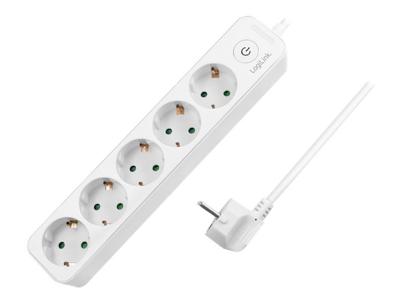 LogiLink Steckdosenleiste - Wechselstrom 250 V - 3680 Watt - Eingabe, Eingang Stromversorgung - Ausgangsanschlüsse: 5 (5 x Stecker CEE 7/3)