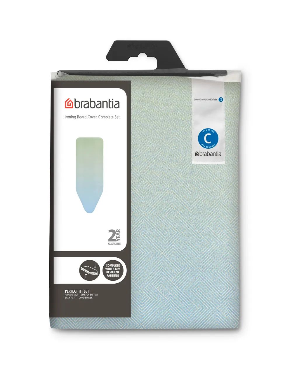 Brabantia Baumwollbezug C, 124x45cm, mit Unterlage - Soothing Sea