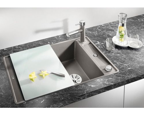Blanco AXIA III  45S-F mit Glas-Schneidbrett cafe
