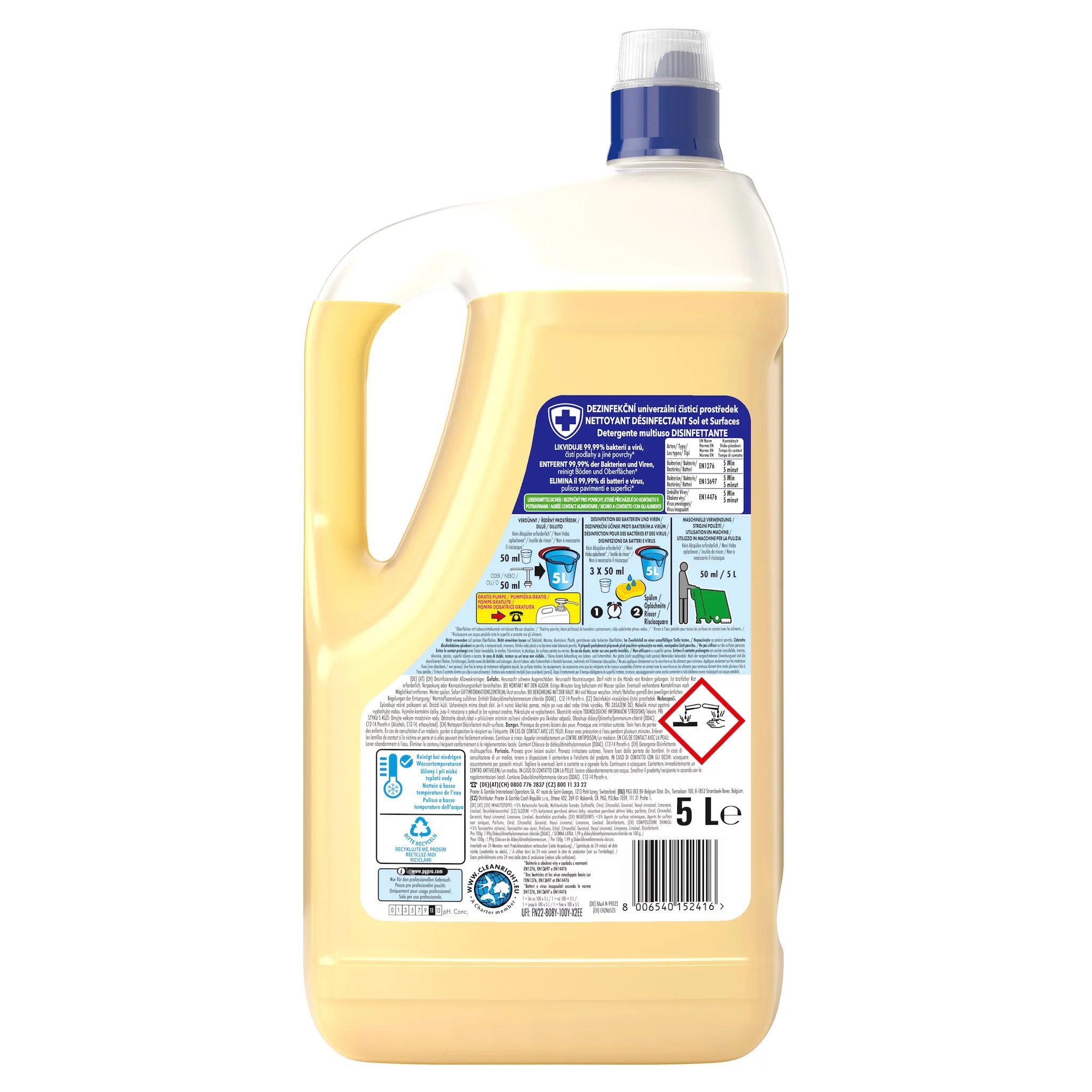 Mr. Proper Professional Allzweck-Hygienereiniger, Oberflächendesinfektion, Lebensmittelsicher