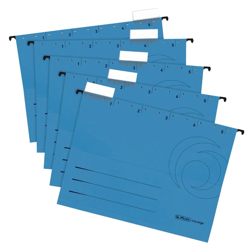 herlitz Hängemappe, A4, blau, 5er Packung