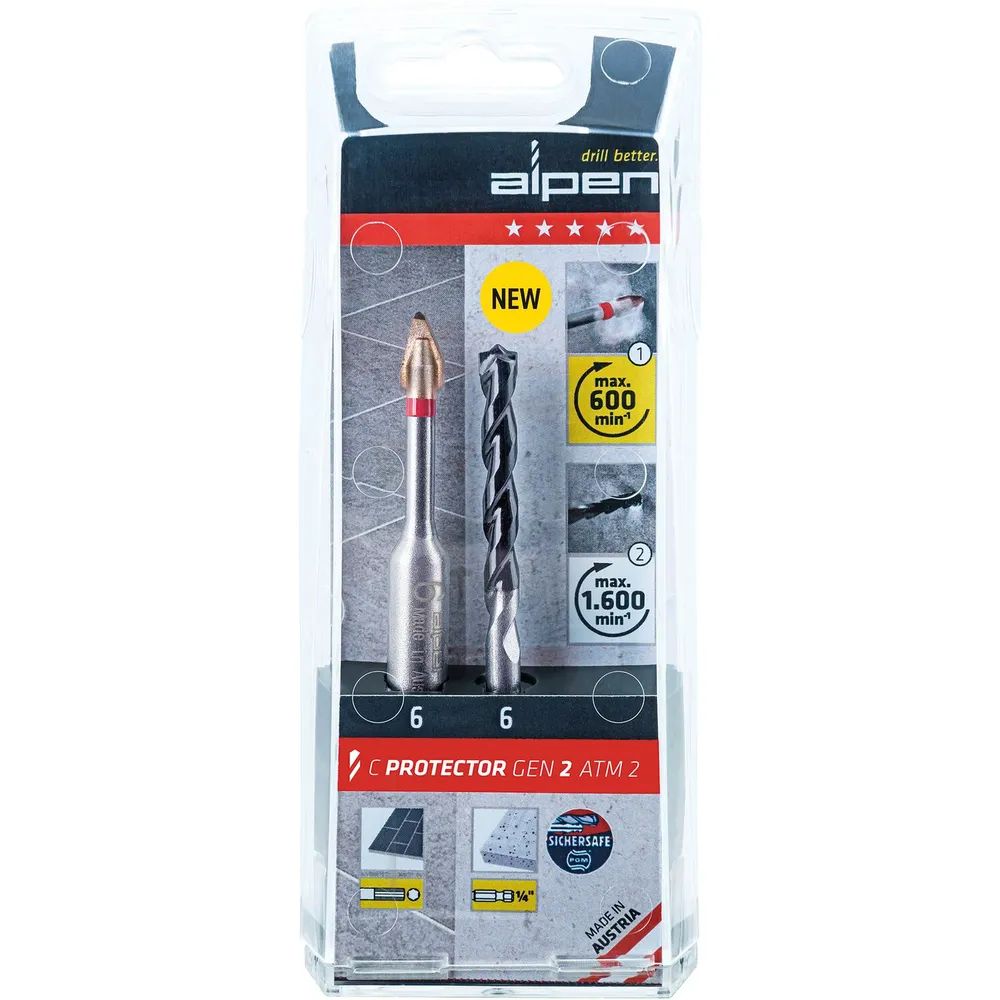 ALPEN HM-Bohrer-Set C Protector Gen 2 + Profi Beton ø 8 mm 2-teilig
