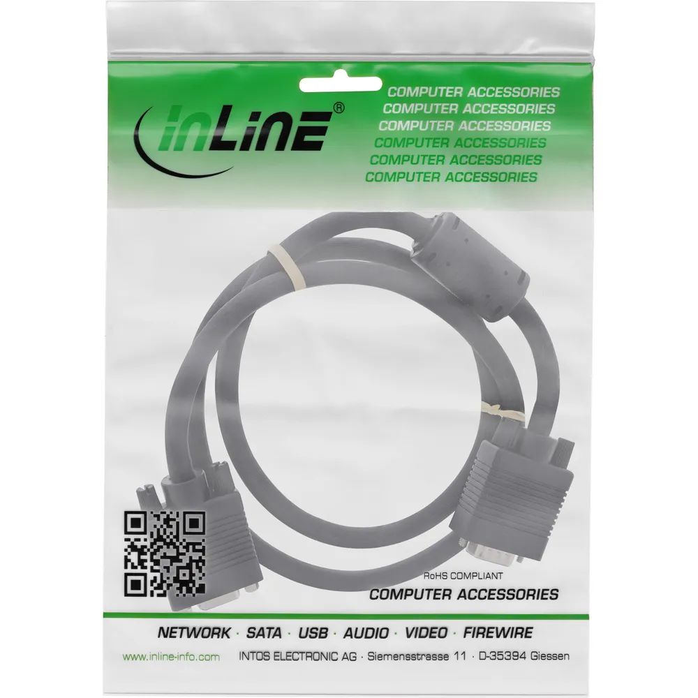 InLine S-VGA Verlängerung - 15pol HD Stecker / Buchse - schwarz - 0,3m