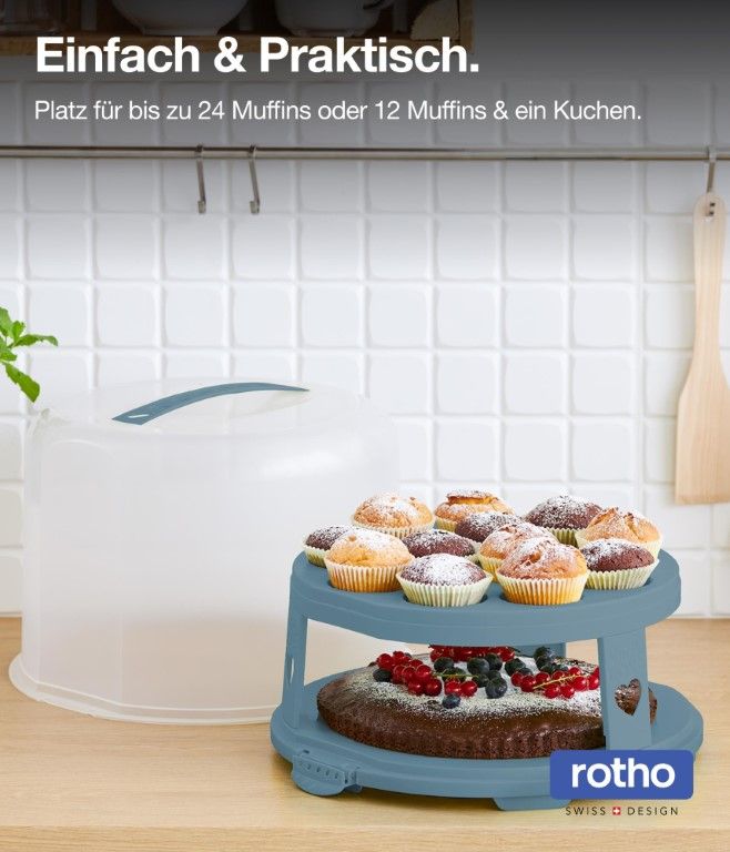 Rotho Tortenglocke XL 26 cm mit Trays FRESH