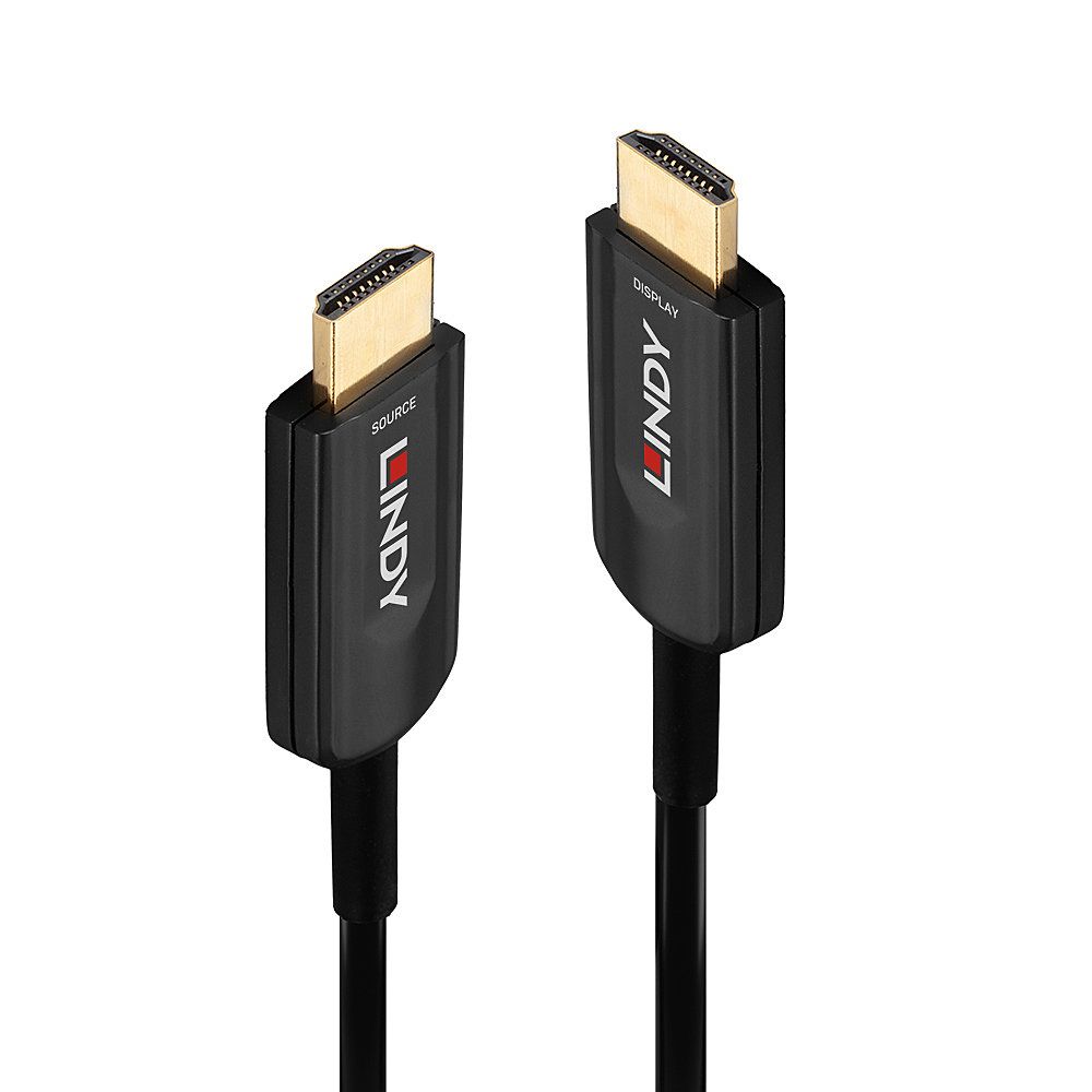 Lindy Ultra High Speed - HDMI-Kabel - HDMI männlich zu HDMI männlich - 20 m - Hybrid Kupfer/Kohlefaser - Schwarz - rund, Active Optical Cable (AOC)
