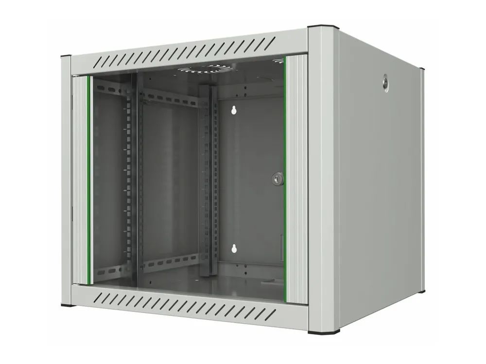 Lanview by Logon - Schrank Netzwerkschrank - 60 x 56, pro - geeignet für Wandmontage - weiß, RAL7035 - 9U - 48.3 cm (19")