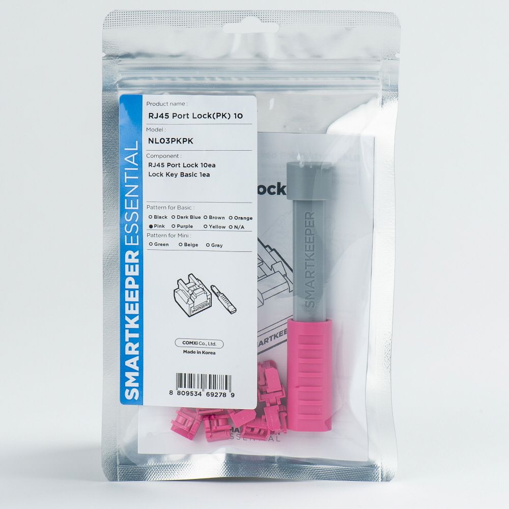 Smart Keeper Basic"RJ45 Port" Blocker pink 10 Stk.+Key