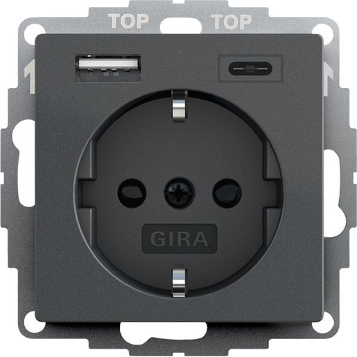 Gira SCHUKO SH USB-SPANNUNGSVERS.2F / GIRA 245928 USB-A + USB-C 245928