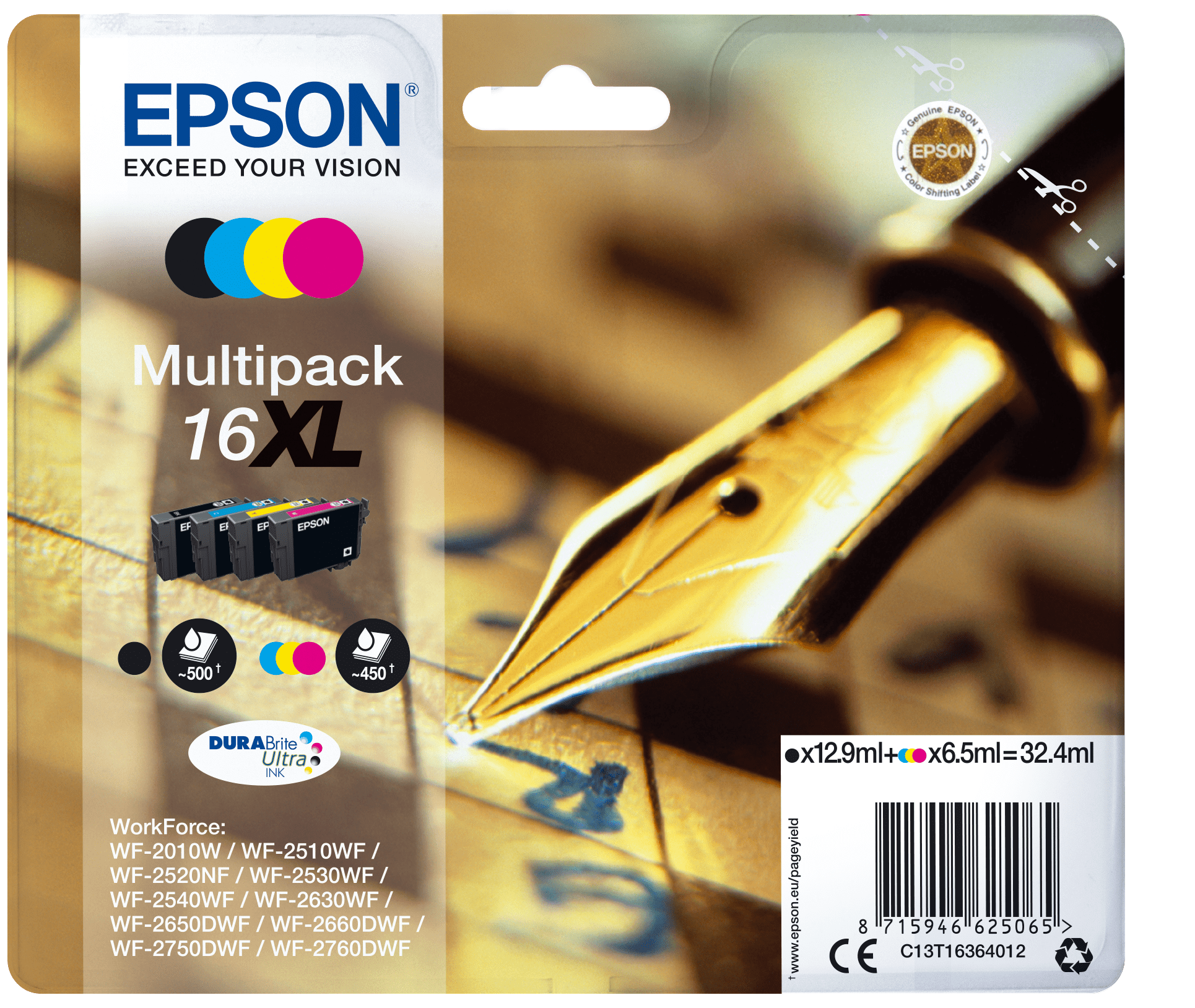 Epson 16 Tinte Füller Multi, XL, 4 Farben