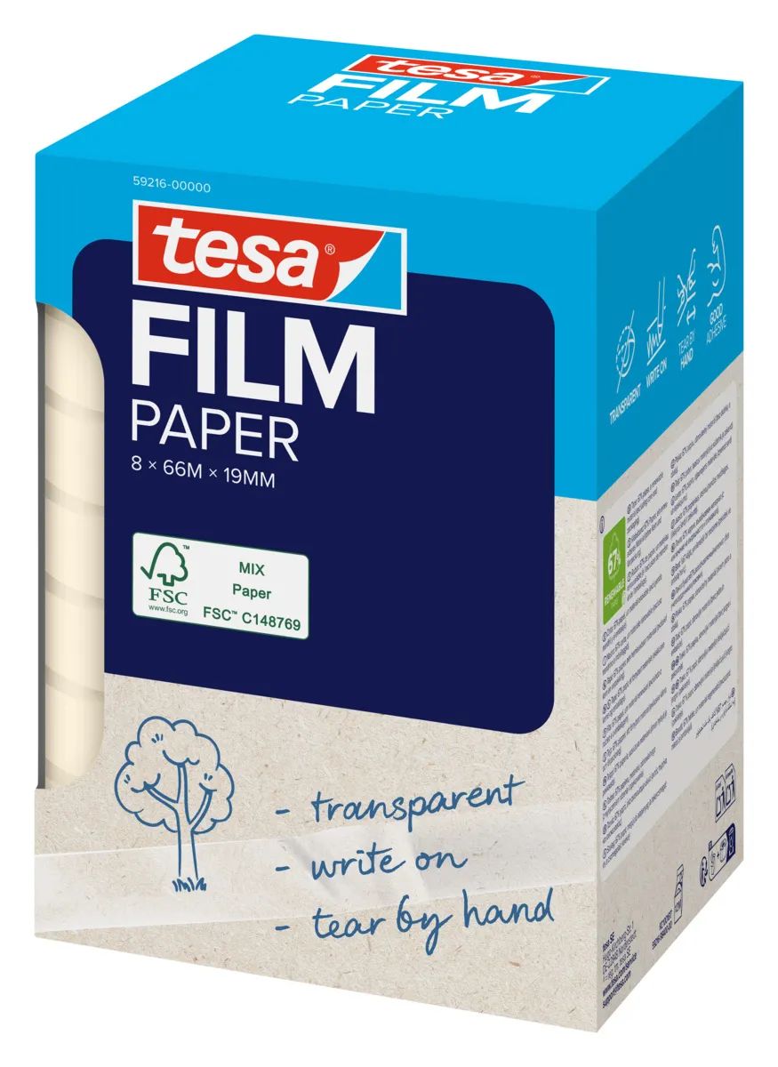 Tesa film PAPIER 8x transp. zum beschriften faltsch.