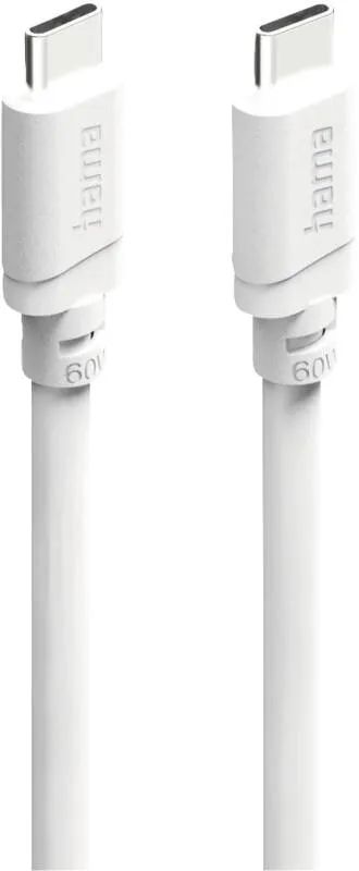 Hama Ladekabel, USB-C - USB-C, 60 W, 1 m, Weiß