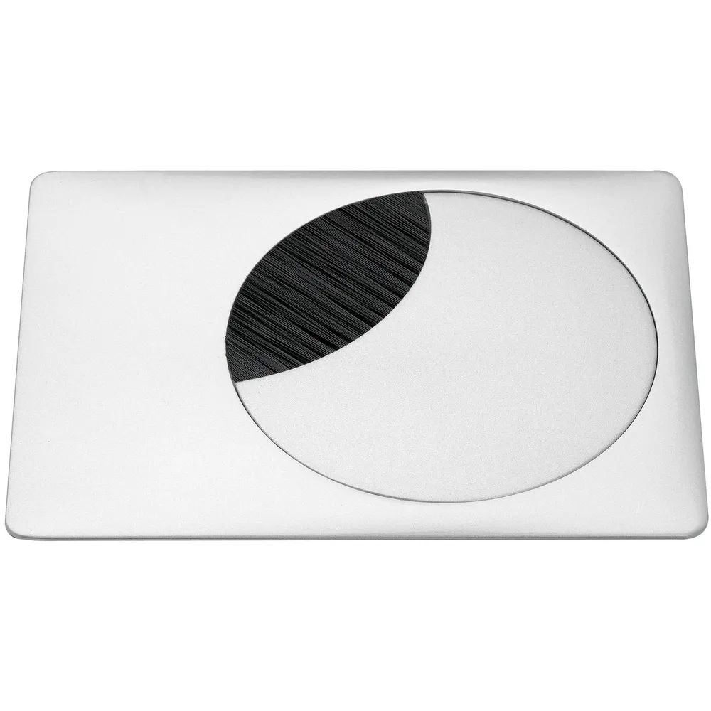 Confurn Export GmbH CONFURN Kabeldurchgang eckig, mit Staubschutzbürste, Zamak silber RAL 9006