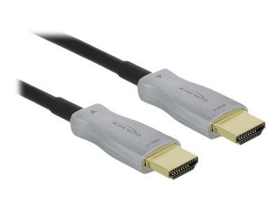 Delock High Speed - HDMI-Kabel - HDMI männlich zu HDMI männlich - 10 m - Glasfaser - Schwarz - 4K Unterstützung, Active Optical Cable (AOC)