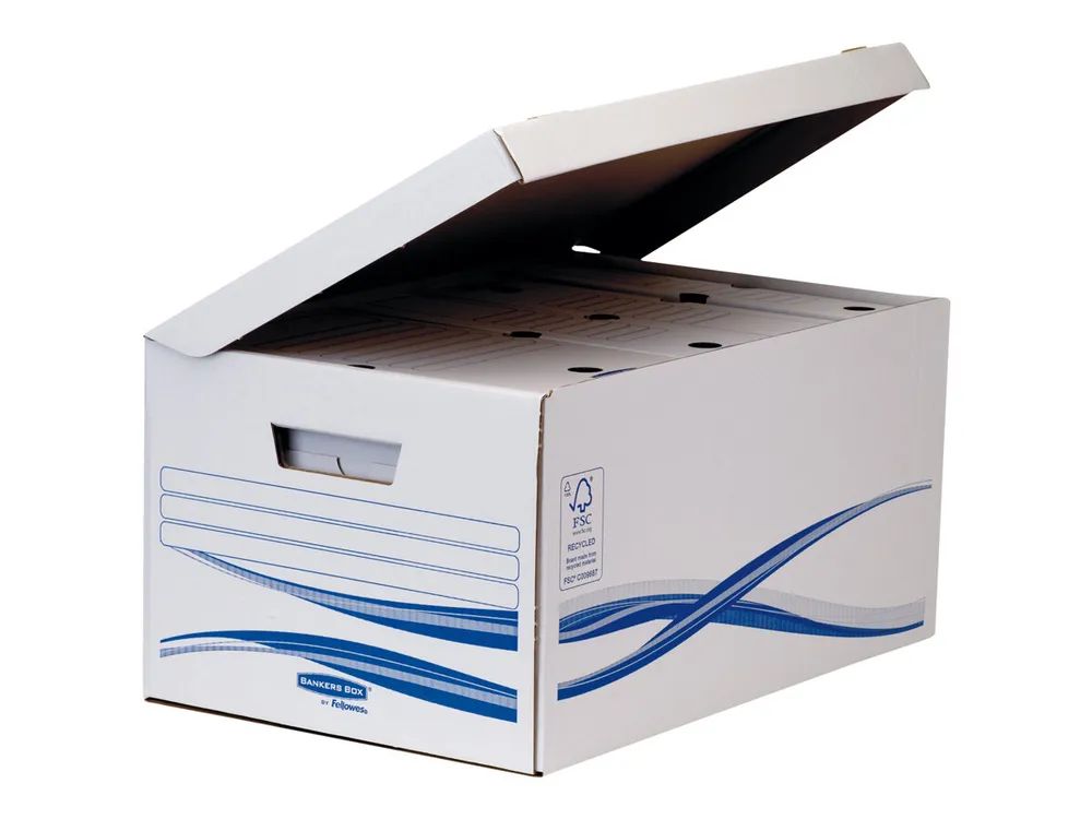 Fellowes Bankers Box Basic Maxi A4+ - Aktenbox - Rückenbreite: 80 mm - weiß (Packung mit 6)