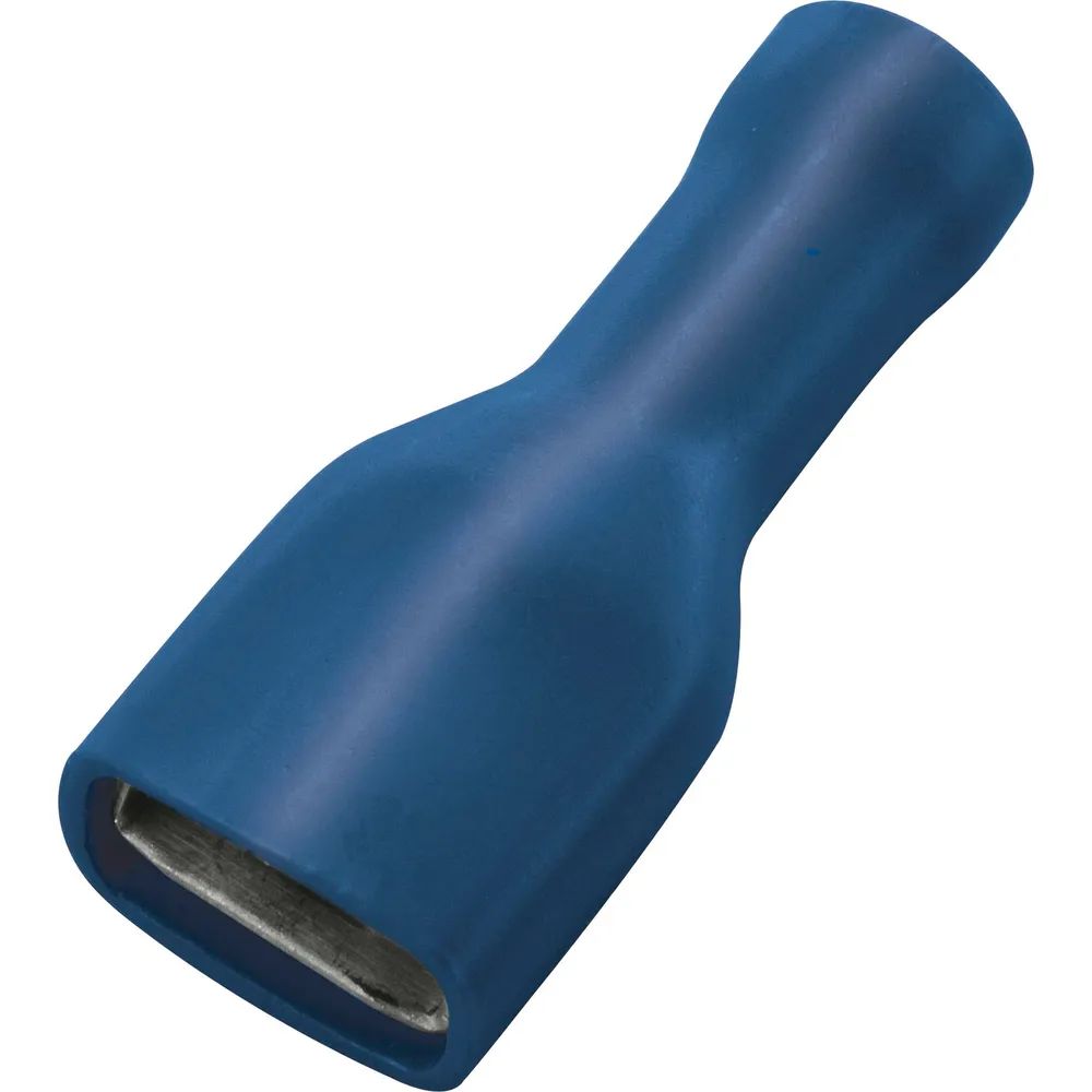 Edler Systems Kabeltechnik GmbH Flachsteckhülse 6.3x0,8 Querschnitt 1 - 2,5 mm² vollisoliert blau