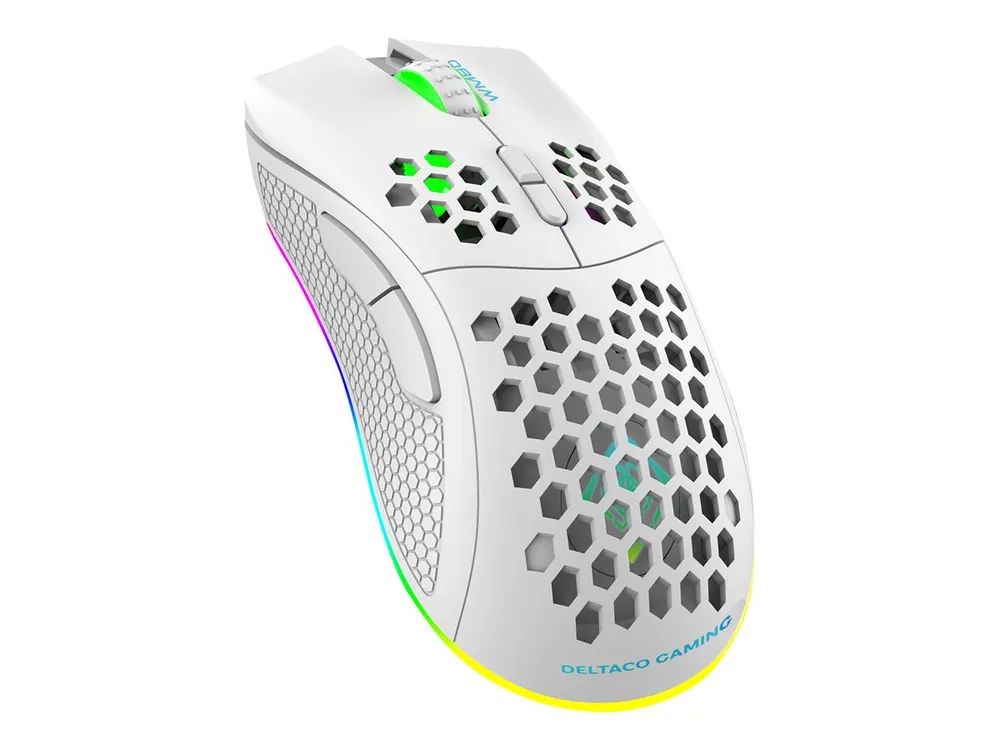 Deltaco GAMING WM80 - Maus - 7 Tasten - kabellos, kabelgebunden - 2.4 GHz - kabelloser Empfänger (USB)
