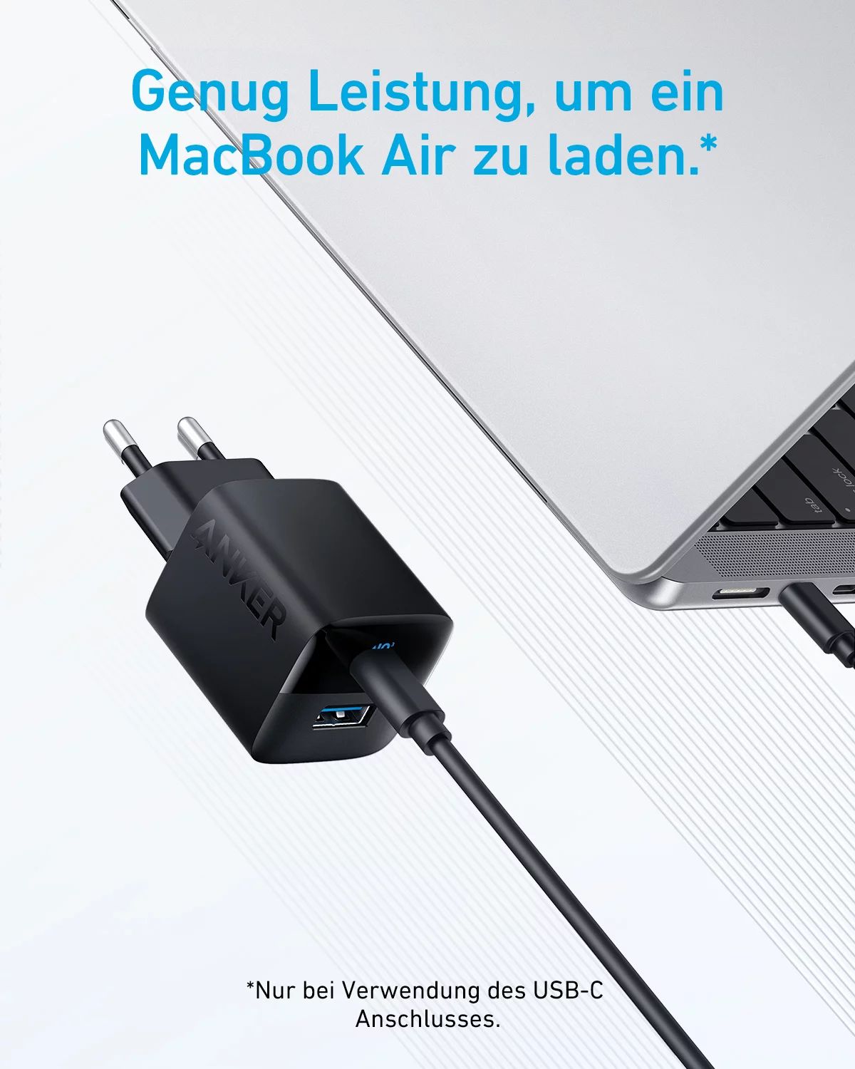 Anker Innovations Anker 323 - Netzteil - 33 Watt - PD - 2 Ausgabeanschlussstellen (24 pin USB-C, USB